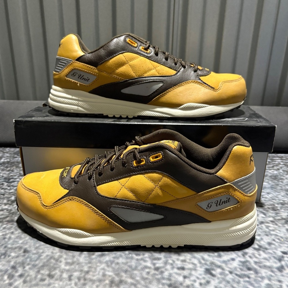 Vintage Reebok G-Unit G6 Runner Shoes 50 Cent Mens Size 10 Sneakers Brown Tan DS